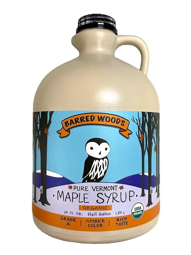 Barred Woods Maple - Half Gallon Jug Pure Vermont Maple Syrup 64