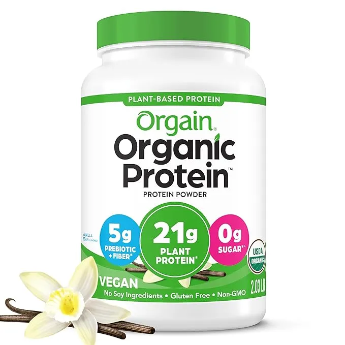 Orgain Organic Protein 1.59lbs Plant Based Powder Natural Unsweetened