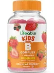 Lifeable Vitamin B Complex with Vitamin C for Kids - Great Tasting Natural Flavor Gummy Supplement - with Niacin, B6, Folic Acid, B12, Biotin & Pantothenic Acid - Energy and Nerve Support, 90 Gummies