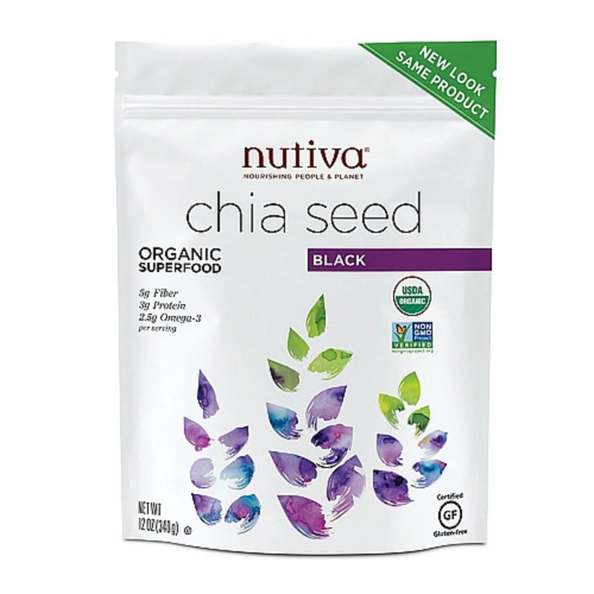 Nutiva Organic Black Chia Seed - 12 oz bag