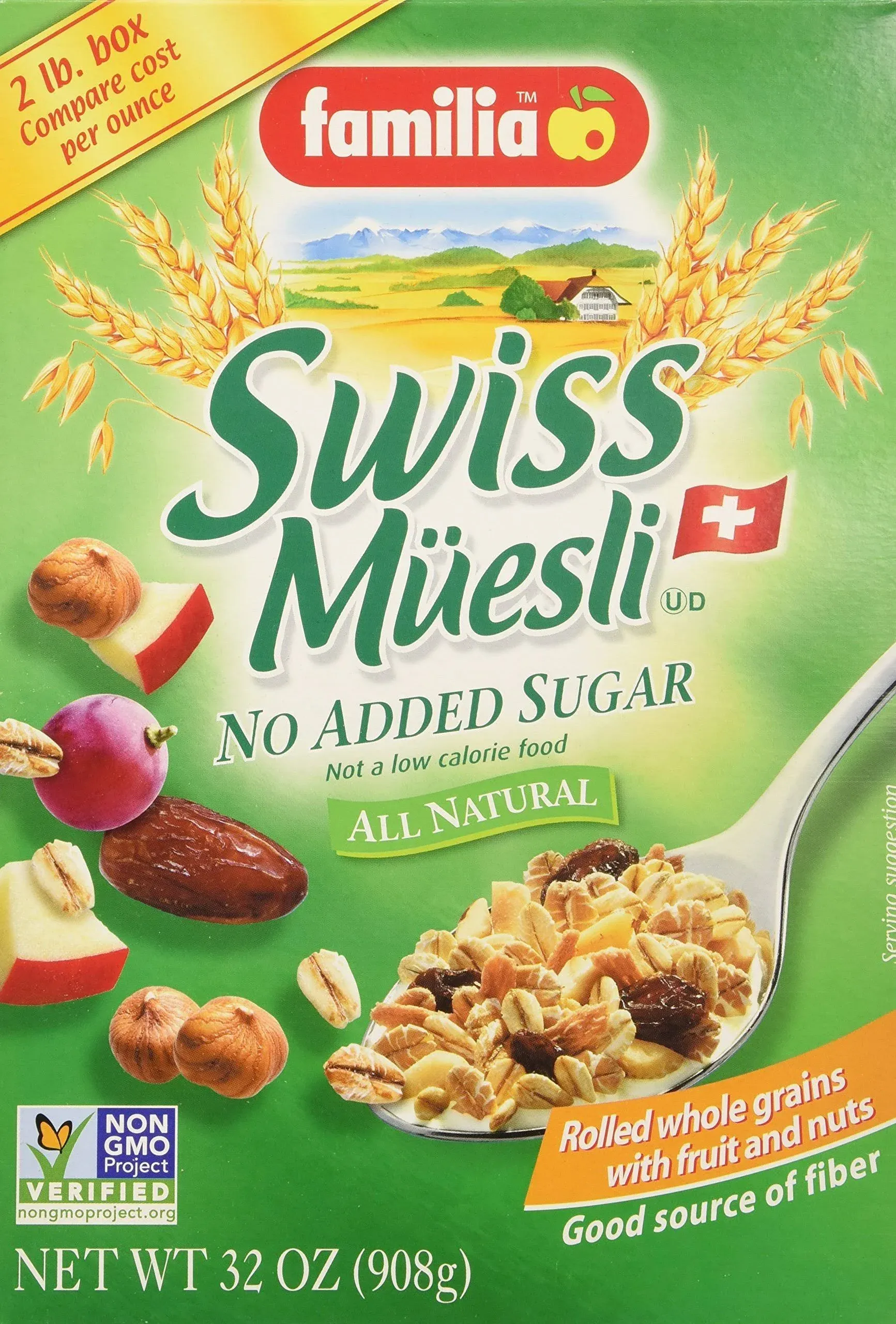 Familia Swiss Muesli Cereal, No Added Sugar, 29 Ounce Box