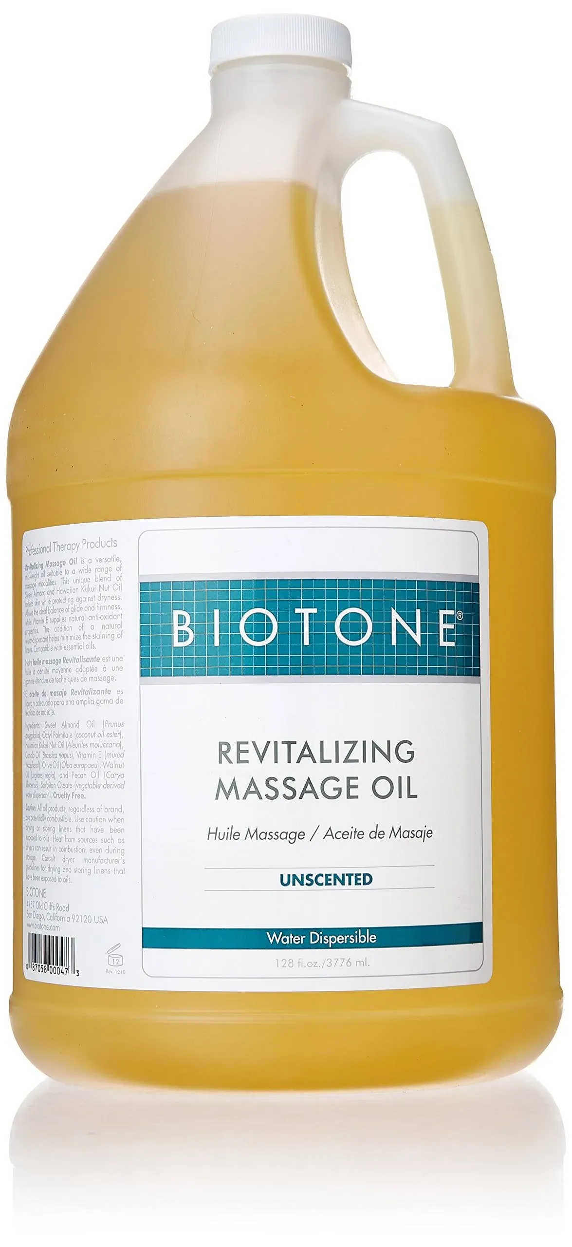 Biotone Revitalizing Massage Oil Unscented 1 Gallon