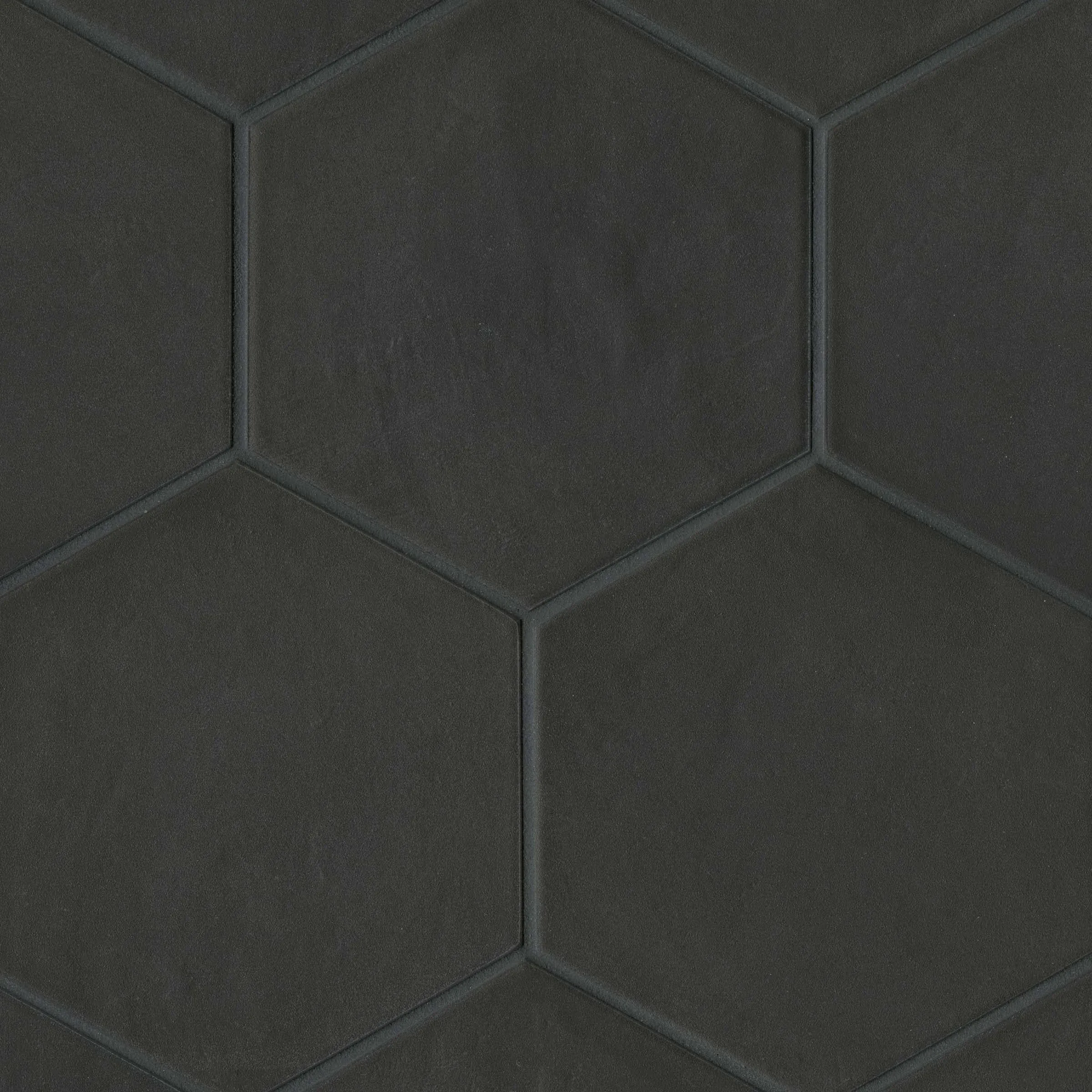 Bedrosians Allora Hexagon Matte Porcelain Tile 8.5" x 10", Solid Black (29-Pack, 12.67 sf)