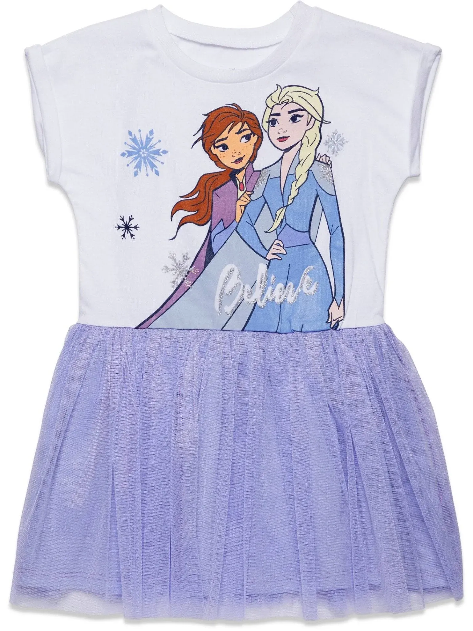 Disney Frozen Elsa Princess Anna Toddler Girls Tulle Dress White/Purple 4T