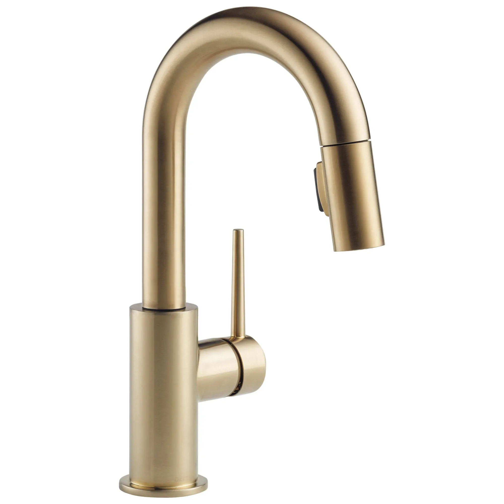 Delta Faucet Trinsic Gold Bar Faucet with Pull Down Sprayer, Bar Sink Faucet Single Hole, Wet Bar Faucets with Pull Down Sprayer, Prep Sink Faucet, Faucet for Bar Sink, Champagne Bronze 9959-CZLS-DST