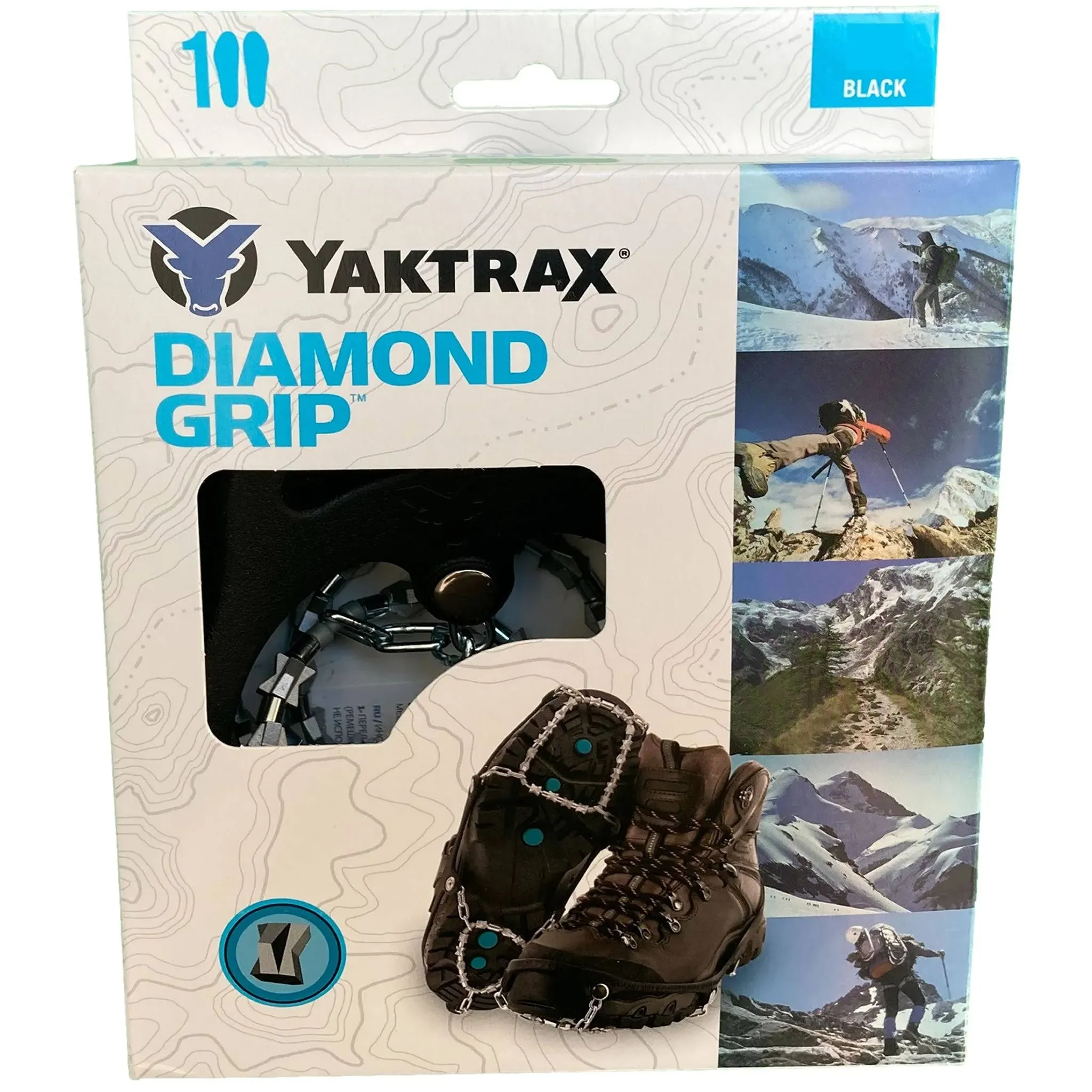 Yaktrax 08530 Snow and Ice Traction Diamond Grip Unisex Rubber/Steel Black W 5-7/M 5-6 Waterproof Black Pair