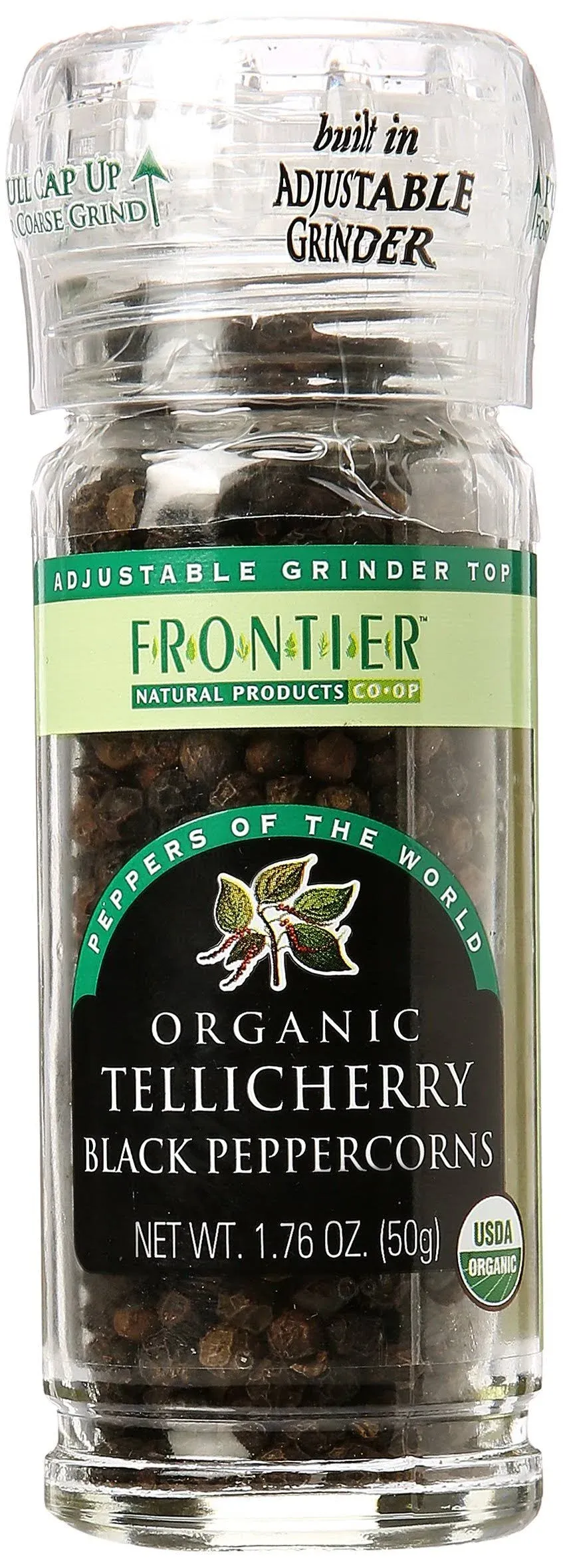 Frontier Organic Black Tellicherry Peppercorns 1.76oz