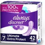 Always Discreet Pads, Ultimate Extra Protect - 42 pads