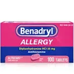 Benadryl Allergy Ultratabs Tablets, 100 Count