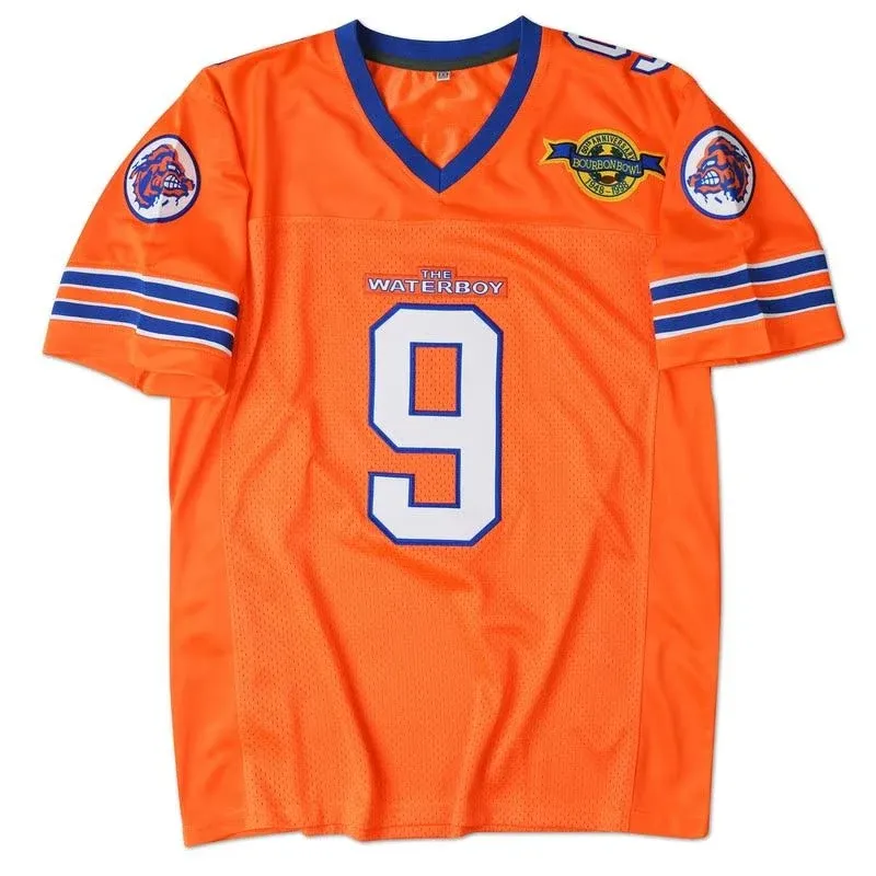 The Waterboy Bobby Boucher #9 Football Jersey Adam Sandler Orange