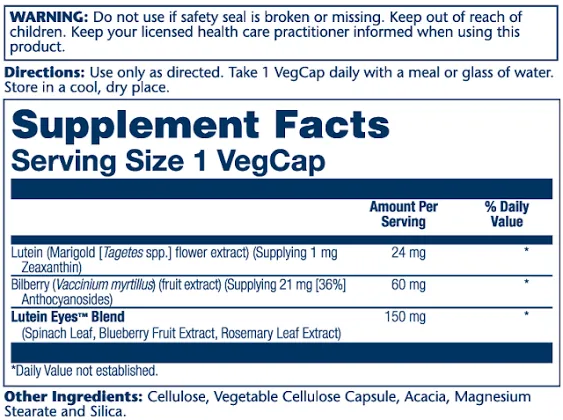 Solaray Lutein Eyes Advanced 24 mg 60