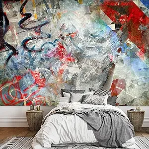 wall26 - Graffiti Background, Grunge Illustration - Removable Wall Mural | Self-Adhesive Large Wallpaper - 100x144 inches