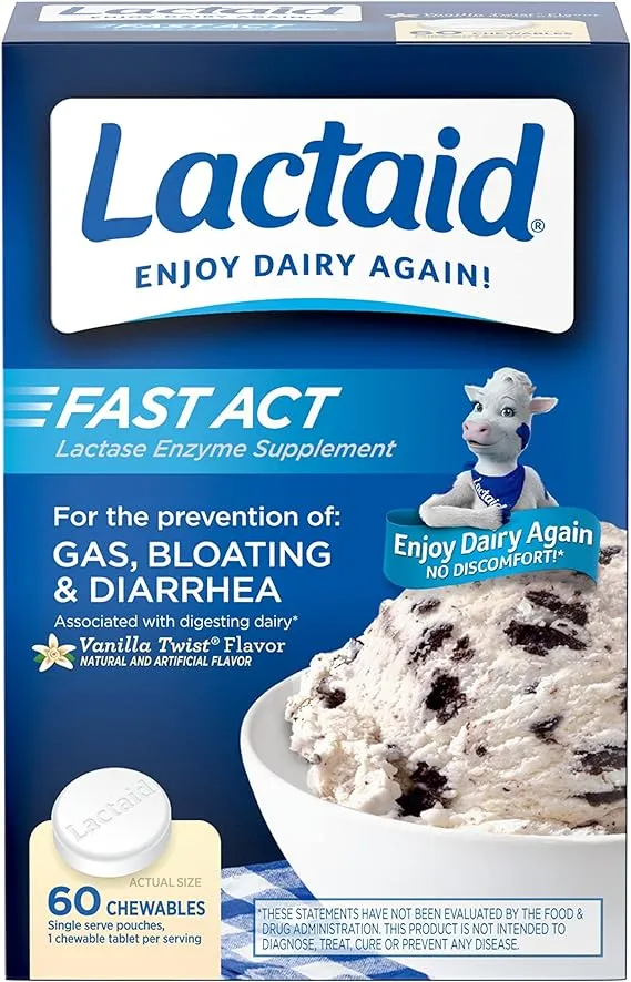 Lactaid Fast Act Chewables Vanilla 60