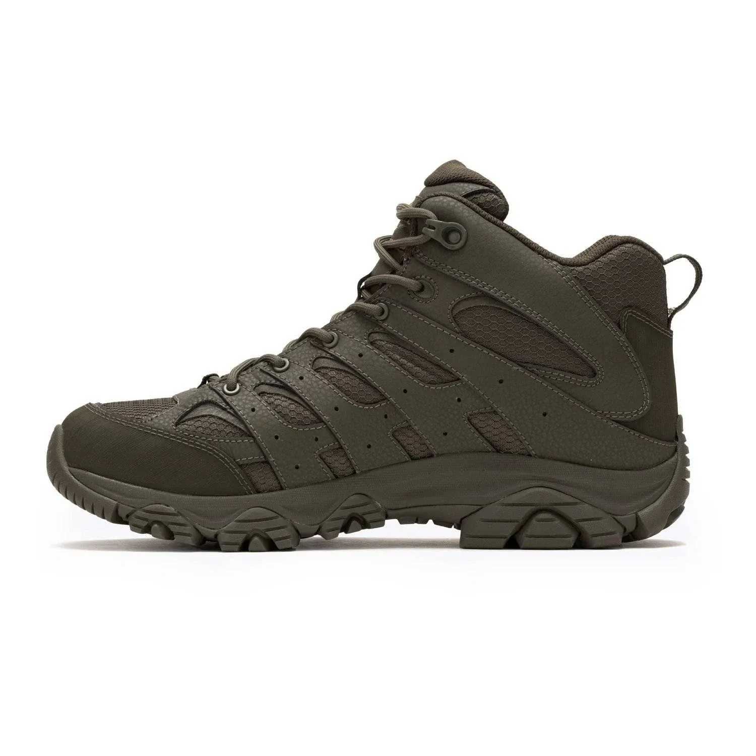 Merrell Men's Moab 3 Mid Response Tactical Waterproof Boots, Lightweight Full Grain Leather Work Hiking Outdoor Shoes