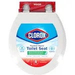 Clorox Round Wood Toilet Seat with Easy-Off Hinges-Wiggle Free Design ‎16.54 x 16.5 x 0.99 inches