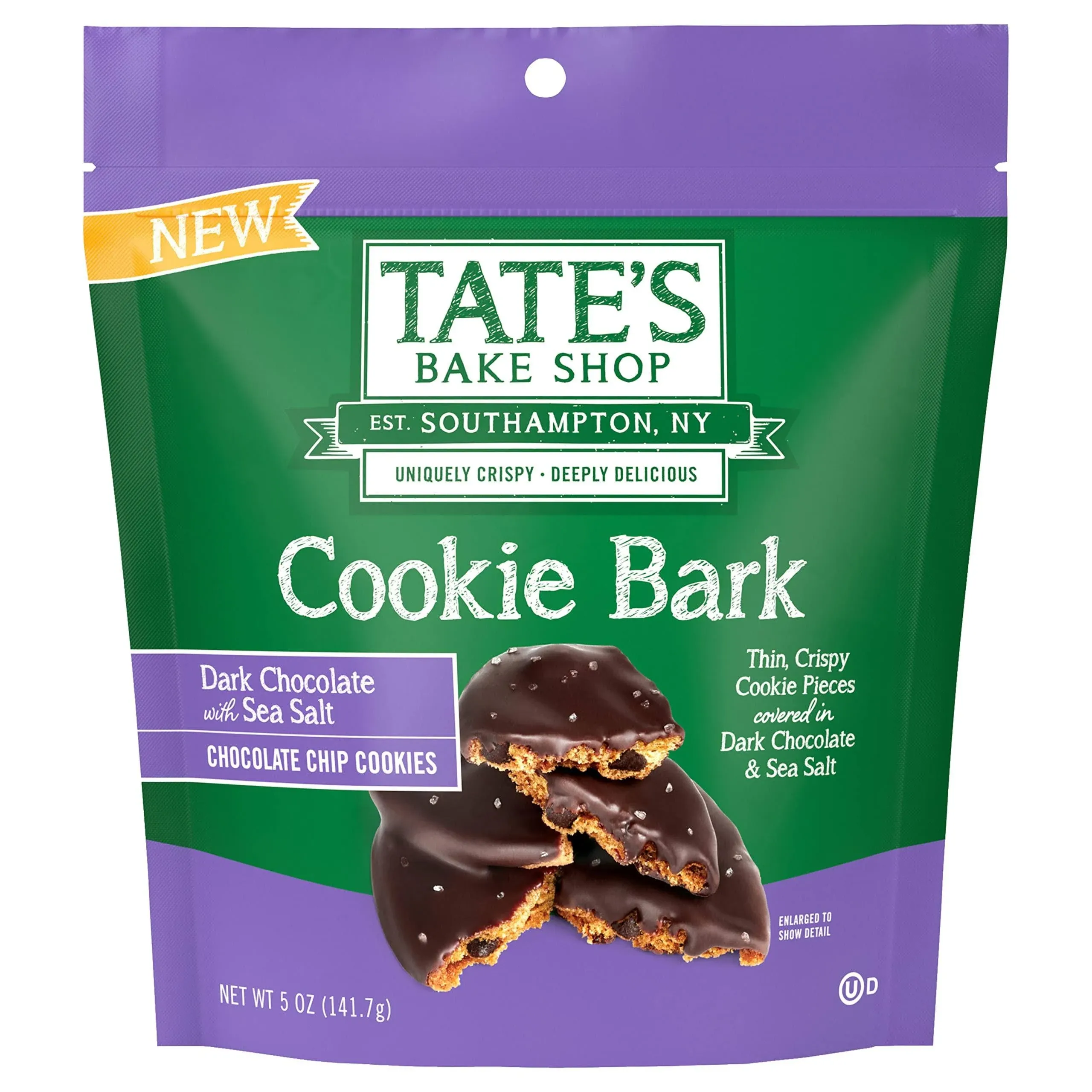 Tate's Bake Shop Cookie Bark, Chocolate Chip Cookies with Dark Chocolate and Sea Salt, 5 oz