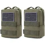 2 Pack Molle Pouches Tactical Compact Water Resistant EDC Pouch