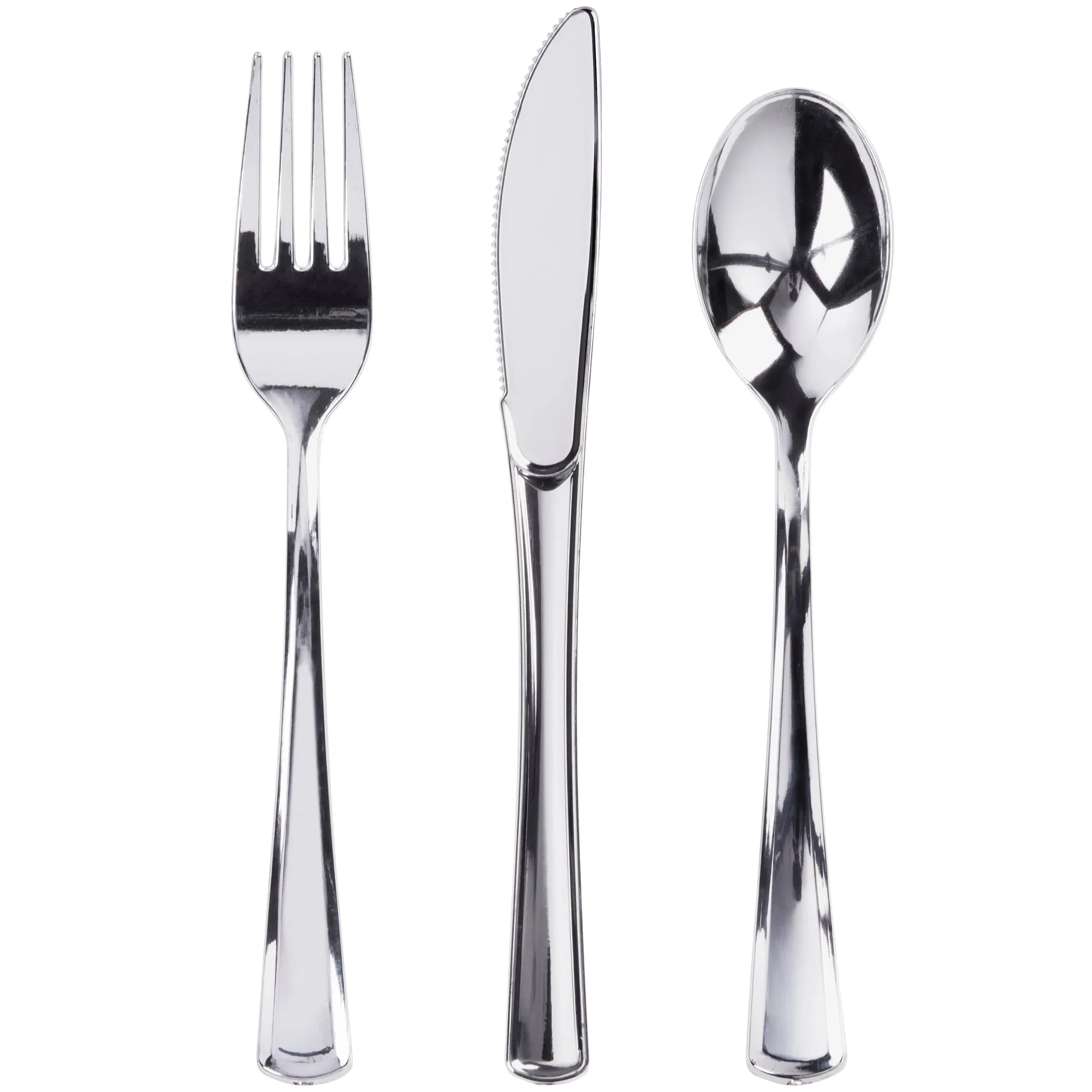 Prestee 300 Plastic Silverware Set, Clear Plastic Cutlery Set, Disposable Set - 100 Plastic Forks, 100 Plastic Spoons, 100 Plastic Knives, Heavy Duty Bulk Disposable Flatware Plastic Utensils Set