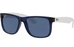 Ray-Ban Justin Sunglasses 651180 Rubber Transparent Blue