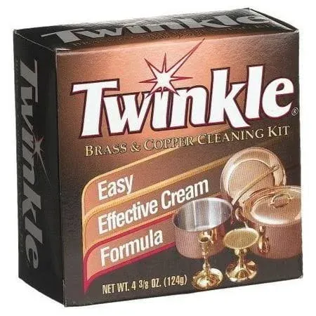 Twinkle Brass Copper Cleaning Kit Easy Effective Cream Formula 4.38-Ounce (Pack of 2)