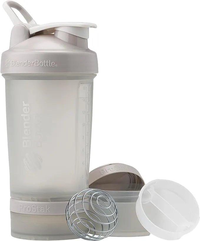 BlenderBottle ProStak 22 Oz Black Shaker Cup with Flip-Top Lid