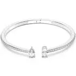 Swarovski White Rhodium Plated Mixed Cuts Attract Cuff Bracelet