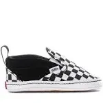 Vans Slip On V Crib Infant Skate Shoes (Black/White)