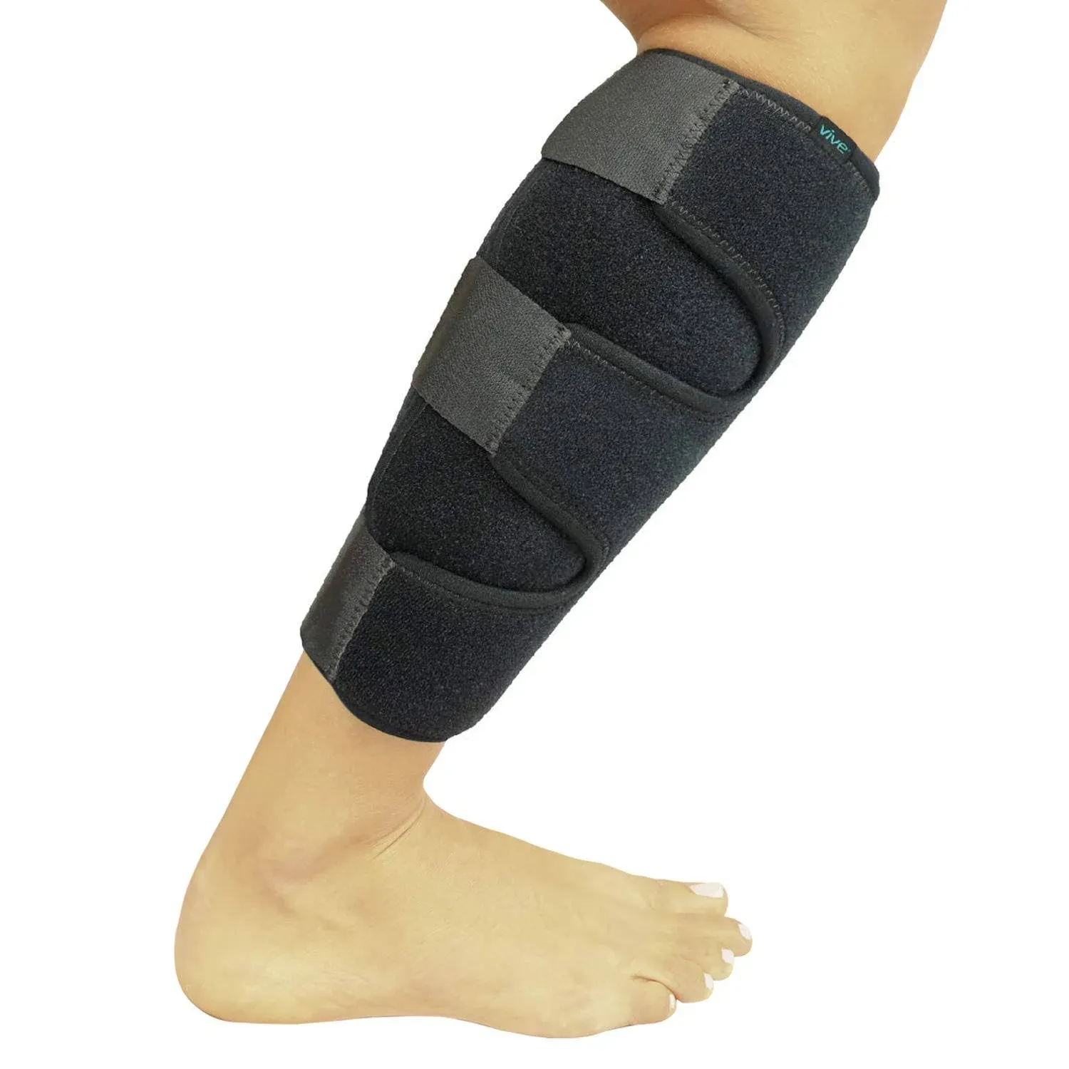 Vive Calf Brace - Adjustable Shin Splint Support - Lower Leg Compression Wrap in