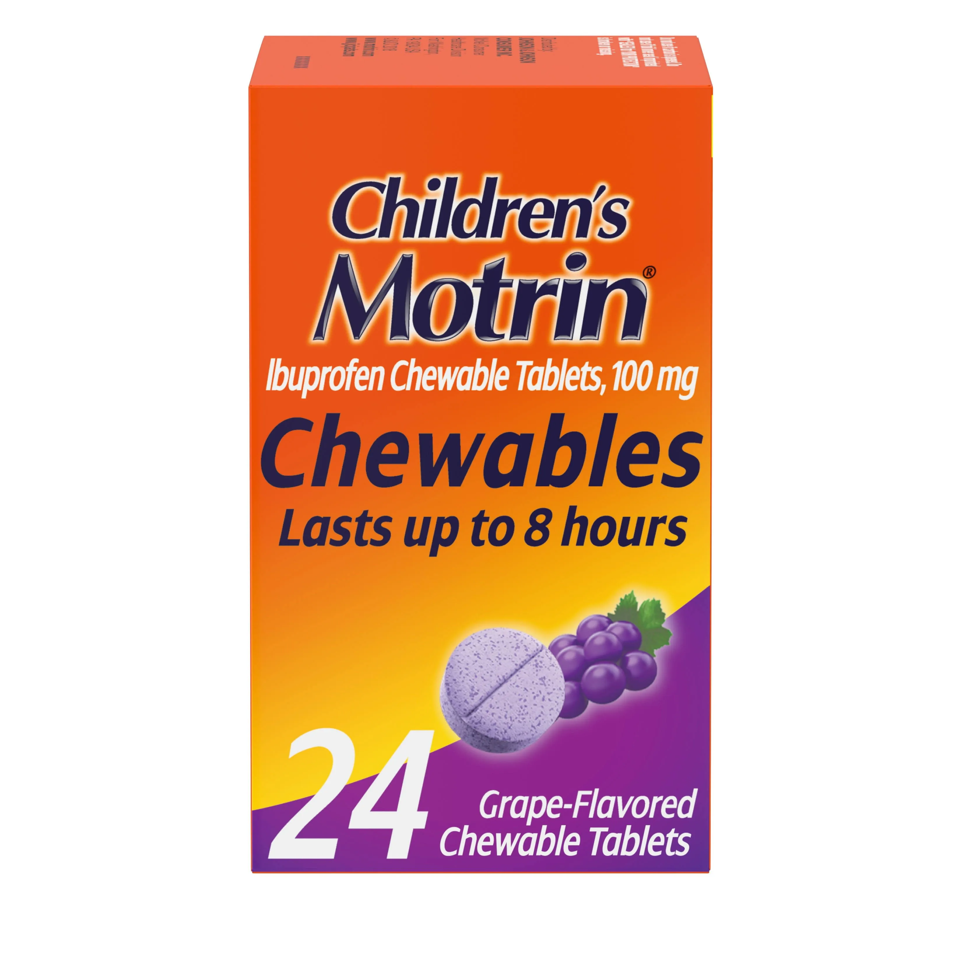 Children's Motrin Grape Flavor Ibuprofen Chewable Tablets, 24 ct.