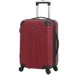 Travelers Club Chicago 20 inch Hardside Rolling Carry On Luggage - Red