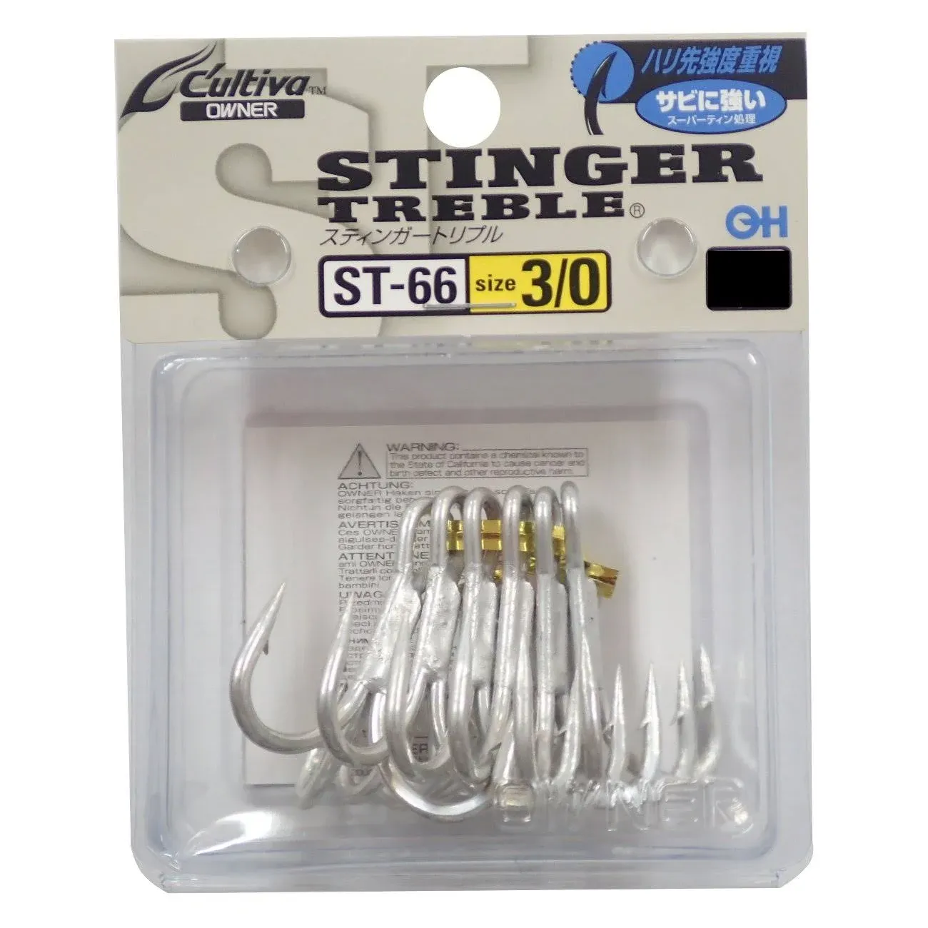 Owner ST-66 TN 4X Treble Hook Heavy Duty Size 3/0 (9383)