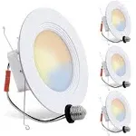 E Energetic Lighting 4 Pack 3CCT 6 inch LED Recessed Lighting, CRI90+, 900lm Downlight, 2700K/4000K/5000K Selectable, Dimmable, Can Light with Eye