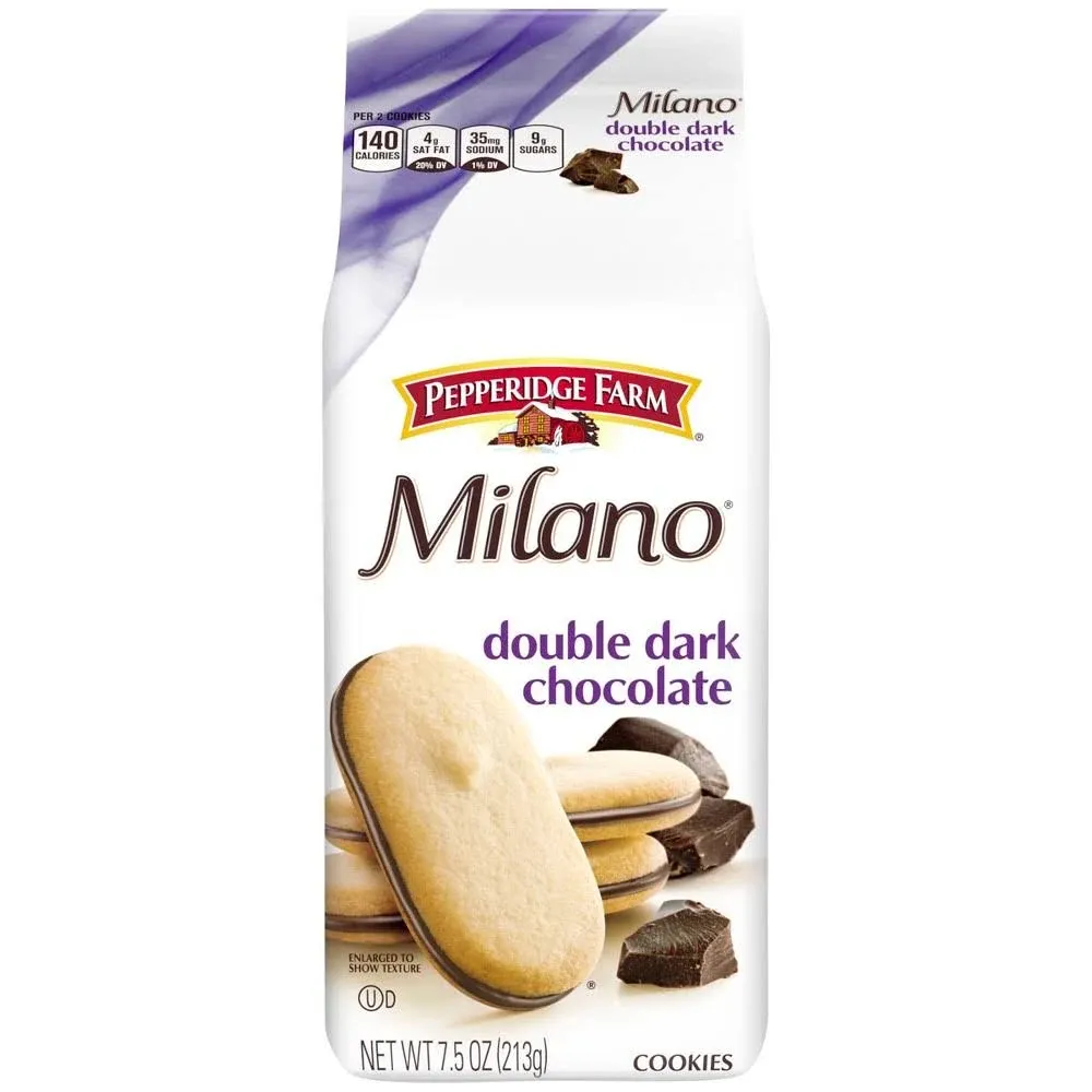 Pepperidge Farm Milano Cookies, Double Dark Chocolate - 7.5 oz bag