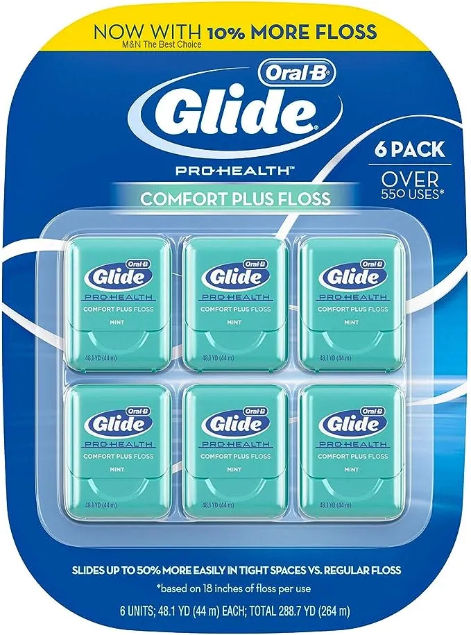 Oral-B Glide Comfort Plus Mint-Flavored Floss, 6 pk. AS