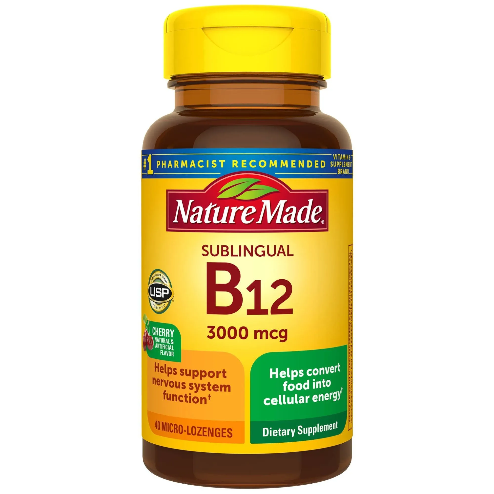 Nature Made B-12 3000 mcg Micro-Lozenges Cherry Flavor 40 Each