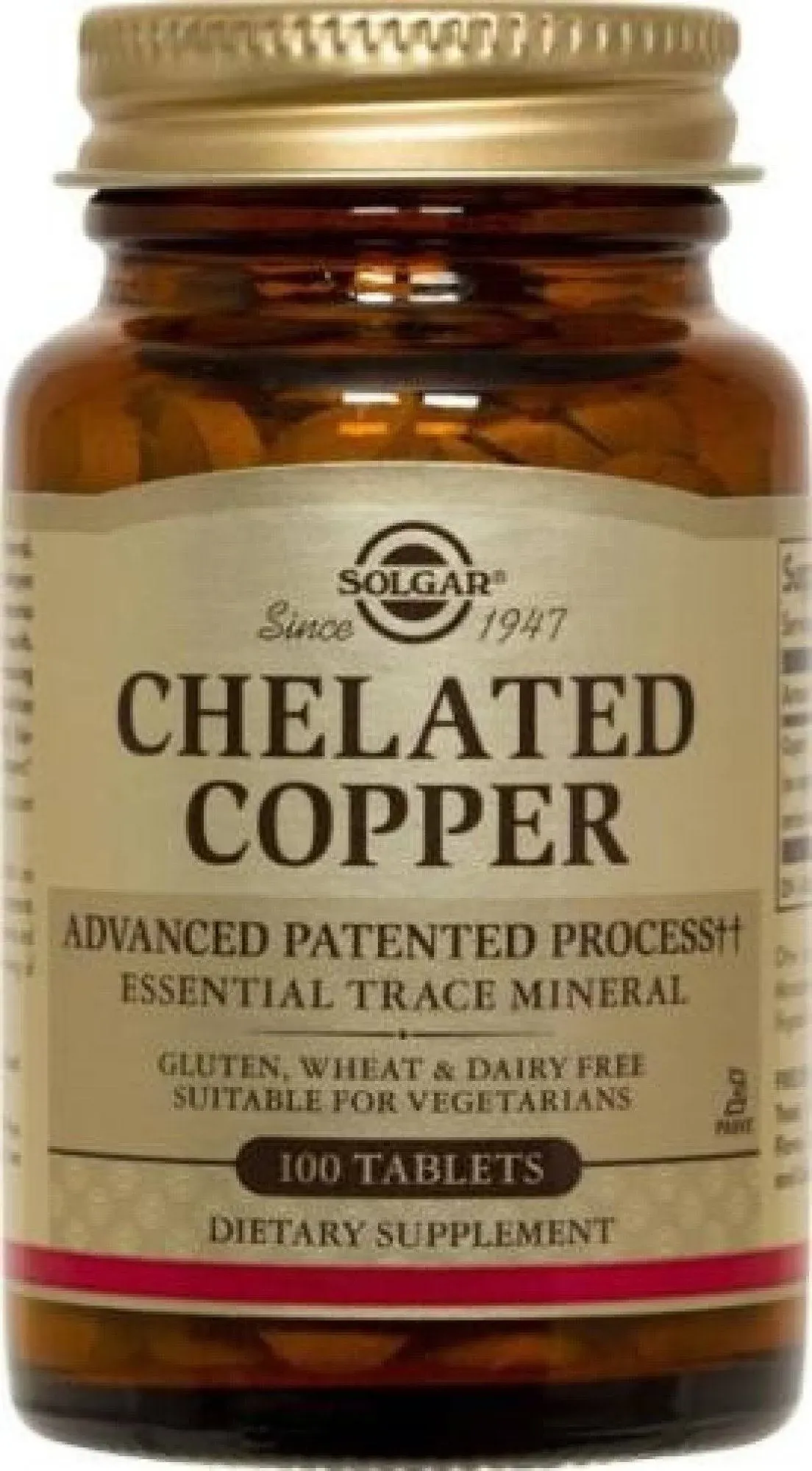 Solgar - Chelated Copper, 100 Tablets