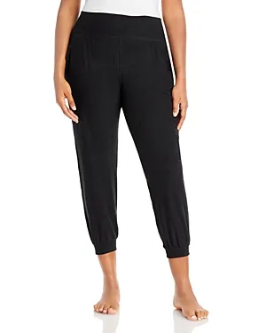 Plus Space-dyed Bopo Midi Jogger Pants In Black