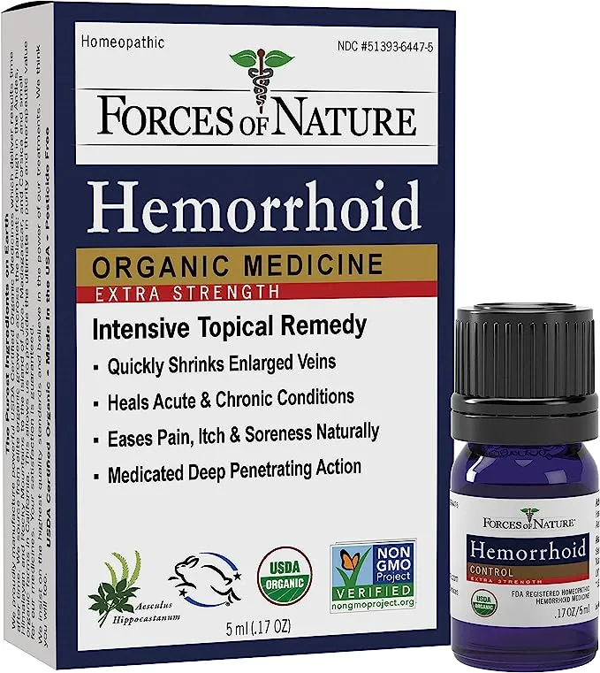 Forces Of Nature Hemorrhoid Control Extra Strength Certified Organic Medicine - 1 Each - 5 ML