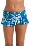 Fiji Tropics Asymmetrical Swim Skirt In Ocean