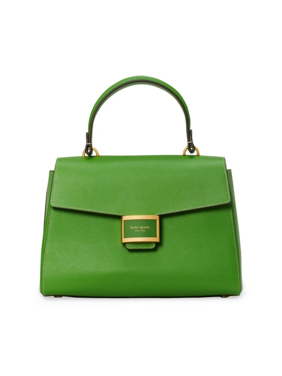 Shop Kate Spade Women's Medium Katy Textured Leather Top Handle Bag In Green