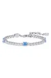 Swarovski Matrix Mixed Cuts Blue and White Tennis Bracelet