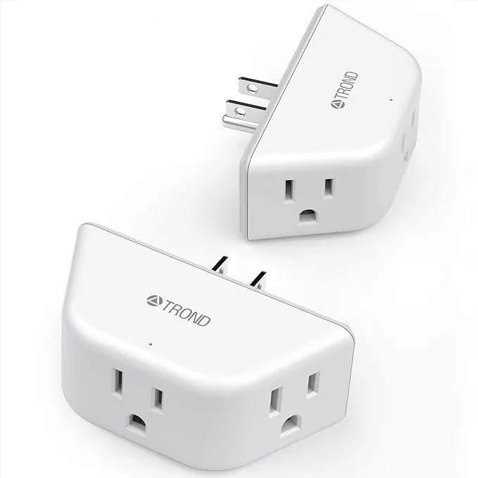 Multi Plug Outlet Extender 2 Pack - TROND Electrical Wall Outlet Splitter, 3 Way Outlet Wall Adapter, Cruise Essentials, Small Multiple Plug Expander for Cruise Ship Home Office Dorm Room WhiteMulti Plug Outlet Extender 2 Pack - TROND Electrical Wal…