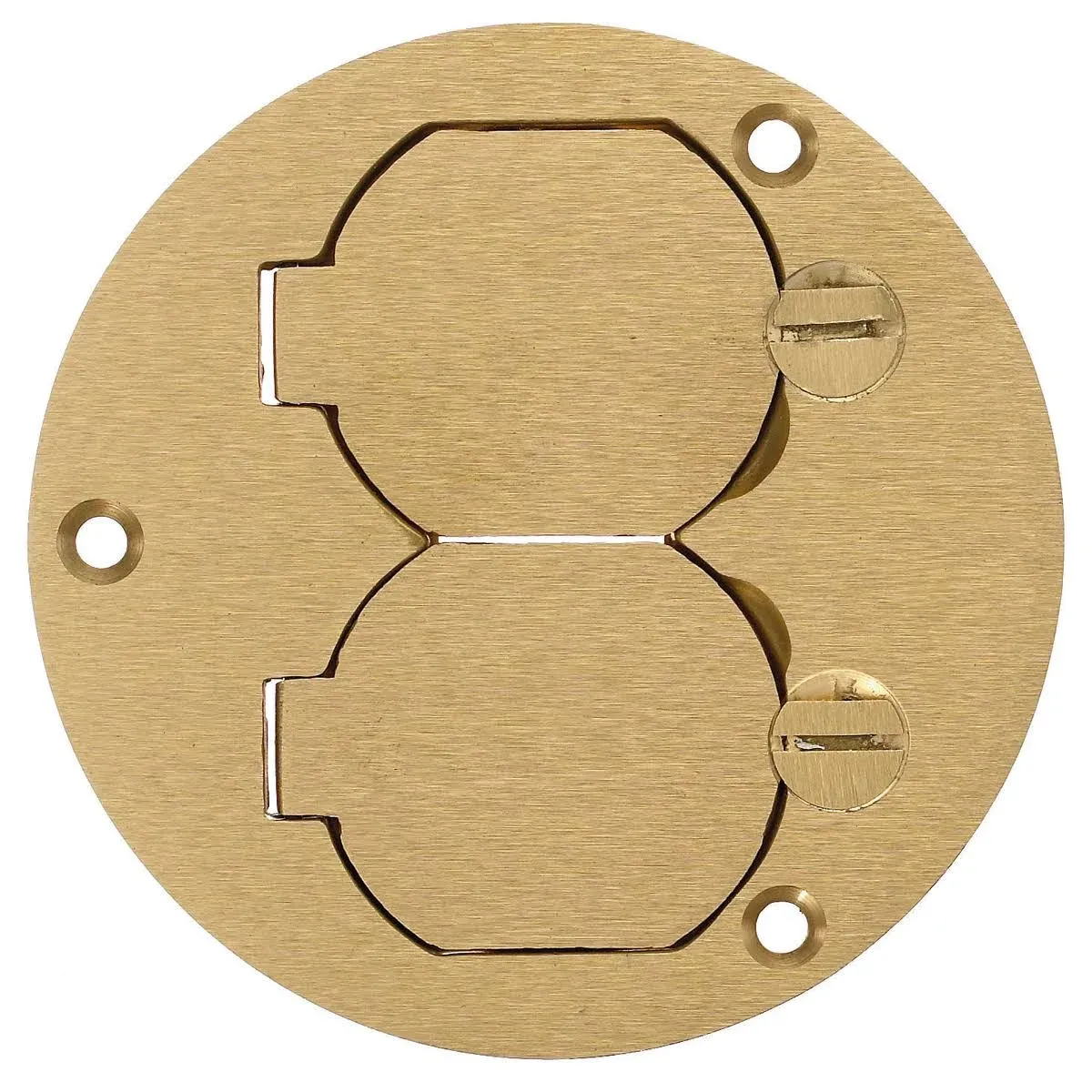 Hubbell S3925 Round Floor Box Cover; Brass