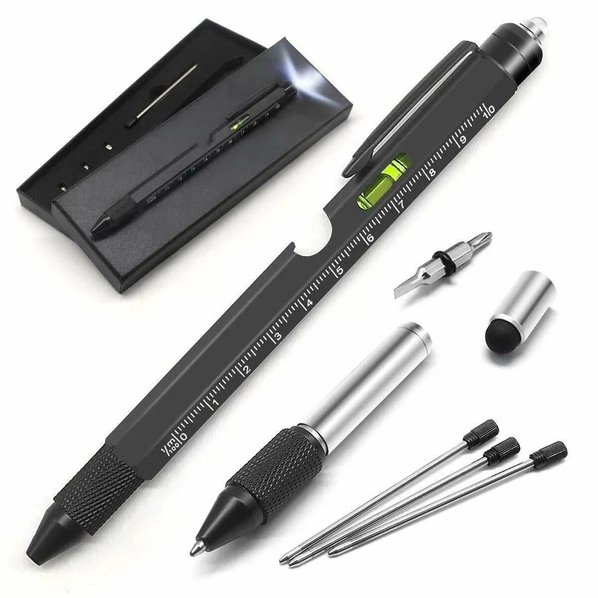 BIIB Gifts for Men, Stocking Stuffers for Adults Men, 9 in 1 Multitool Pen, Mens Gifts for Dad Him Boyfriend, Christmas Gifts for Men Who Have