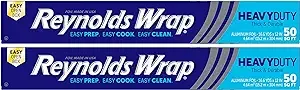 Reynolds Wrap Aluminum Foil, Heavy Duty, 50 sq ft, (2 pack)