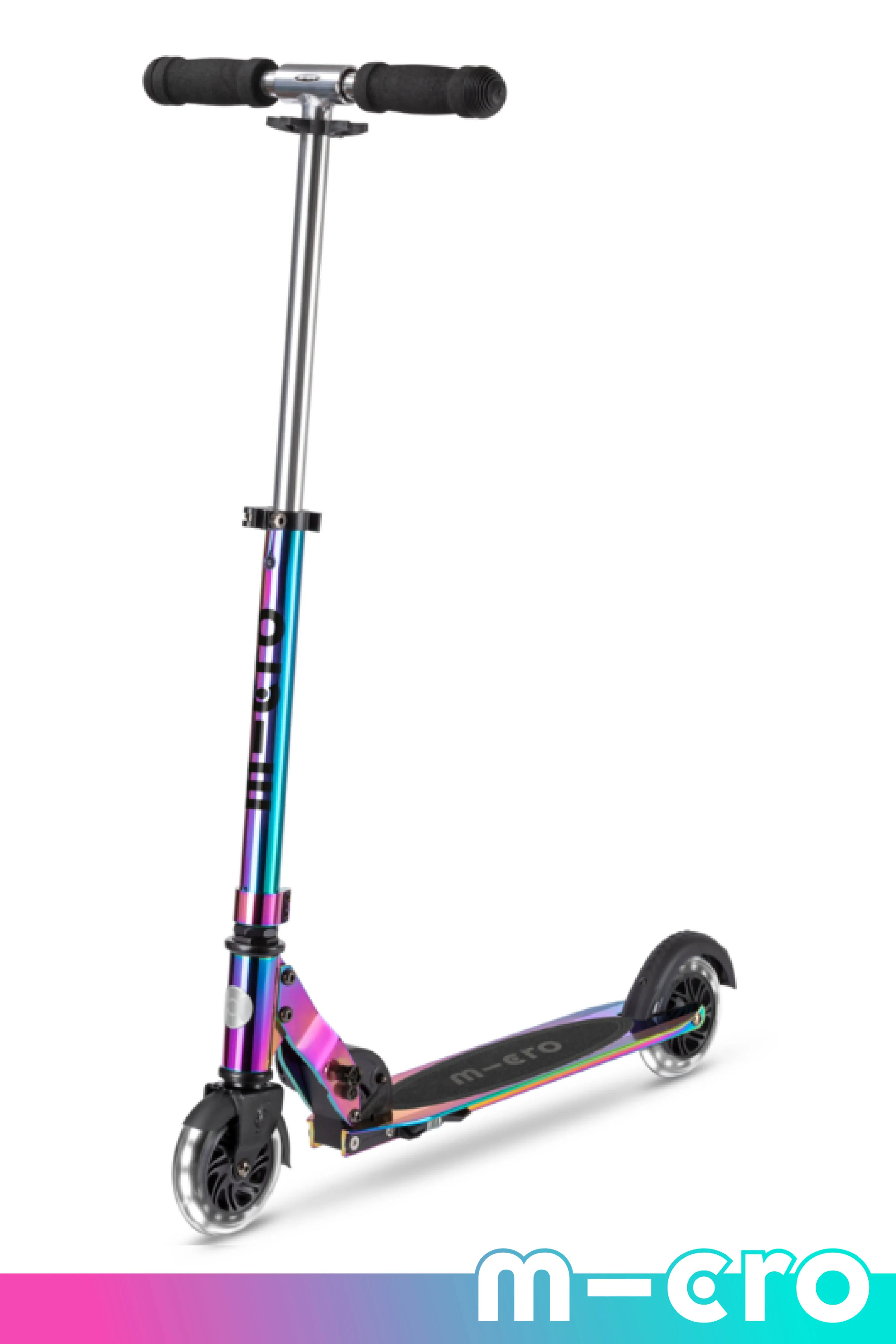 Micro Kickboard | Sprite LED | 2 Wheeled | Fold-to-Carry | Lightweight Swiss-Designed Micro Scooter | Light-Up Wheels| Children and Teens, Ages 6+