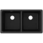 Elkay ELGU3322 Quartz Classic 33&#034; Undermount Double Basin Quartz - Black