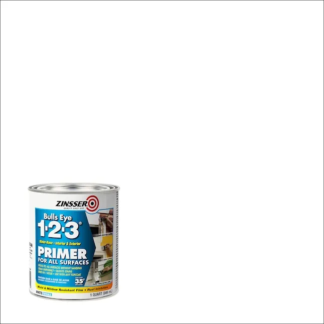 Zinsser Bulls-Eye 1-2-3 White Water-Based Styrenated Acrylic Primer and Sealer 1 qt