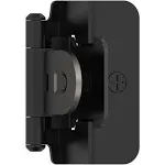 1/2in (13mm) Overlay Double Demountable Matte Black Cabinet Hinge - 1 Pair