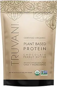 Truvani Organic Vegan Protein Powder Chocolate Peanut Butter - 20g of Plant Based Protein, Organic Protein Powder, Pea Protein for Women and Men, Vegan, Non GMO, Gluten Free, Dairy Free (20 Servings)Truvani Organic Vegan Protein Powder Chocolate Peanut B